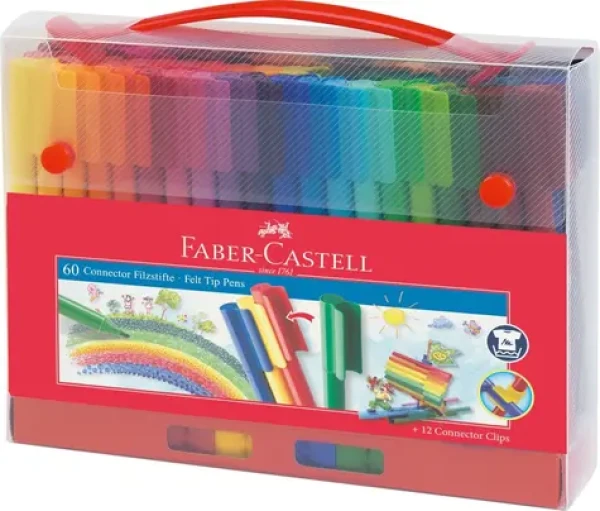 FABER-CASTELL Connector Fixy - plastová taška 60 ks (155560)