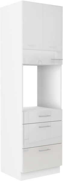 Vysoká skříňka pro vestavnou troubu Lara 60 DPS-210 3S 1F - Premium Box Barva korpusu: Bílá, Barva dvířek: Bílý lesk