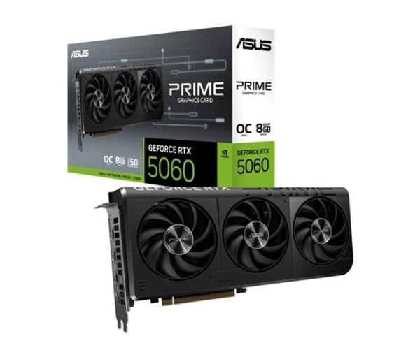 ASUS VGA NVIDIA GeForce RTX 5060 PRIME OC 8G, 8GB GDDR7, 3xDP, 1xHDMI EDF_1887662