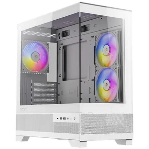 Antec CX500M ARGB bílá / mATX / 2x USB-A 3.0 / 1x USB-C 3.2 Gen2 / 3x 120mm ARGB / bez zdroje / průhledná bočnice (0-761345-10144-8)