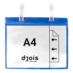 Djois závěsná kapsa s připevňovacími pásky, A4, modrá, 10 ks