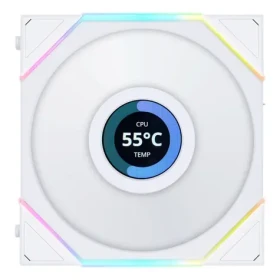 Lian Li UNI FAN 12TLLCD1W TL LCD Series ARGB 1 ks bílá / 120 mm / 27 dB @ 1900 RPM / 4pin PWM + 3pin ARGB (12TLLCD1W)