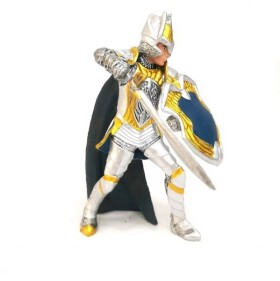 B - Figurka Rytíř v bílé zbroji 10 cm