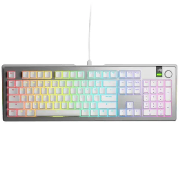 Glorious GMMK 3 Pro 100 % - Fox Linear ANSI stříbrná / herní 100% / USB-C / ANSI (US) layout / Fox Linear / RGB / 1.4m (GLO-KB-GMMK3-PRO-100-PB-FOX-W-SIL-US)