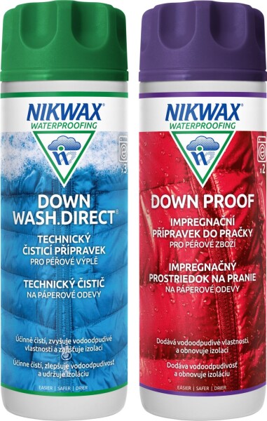 NIKWAX sada Down Wash.Direct a Down Proof (300 + 300 ml)