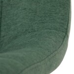 Židle jídelní, zelená látka, černé kovové nohy