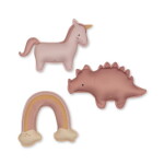 Konges Sløjd Hračky na potápění Unicorn – set 3 ks, růžová barva, textil