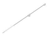 Royal Fashion stříbrný pozlacený náramek Swarovski Srdce DBS0098-WG