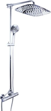SLEZAK-RAV - Vodovodní baterie sprchová TERMOSTATICKÁ s hlavovou a ruční sprchou, Barva: chrom, Rozměr: 150 mm TRM81.5/5-02
