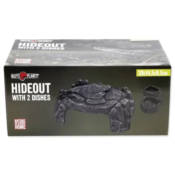 Repti Planet Jeskyně s dvěma miskami 39x14.5x9.5cm (007-51030)