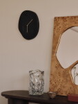 Ferm Living Nástěnné hodiny Melt Black Marble, černá barva, mramor