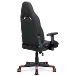 Herní křeslo E-racer, černá sametová látka a ekokůže, houpací mechanismus, opěrák