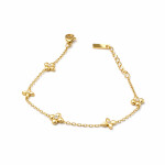 Náramek se zirkony Clara Gold - chirurgická ocel, Zlatá 16 cm + 4 cm (prodloužení)