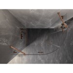 MEXEN/S - Lunar sprchový kout čtvrtkruh křídlový levá 100 x 90, transparent, měď kartáčovaná 833-100L-090P-65-00