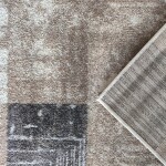 DumDekorace Moderní koberec Panamero - hnědý s geometrickým vzorem Šířka: 160 cm | Délka: 220 cm