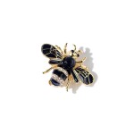 Brož Swarovski Elements Marianela - včela, Černá