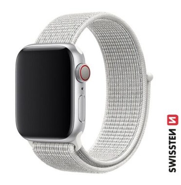 SWISSTEN Nylonový řemínek pro Apple Watch 38/40/41mm bílá (46000703)