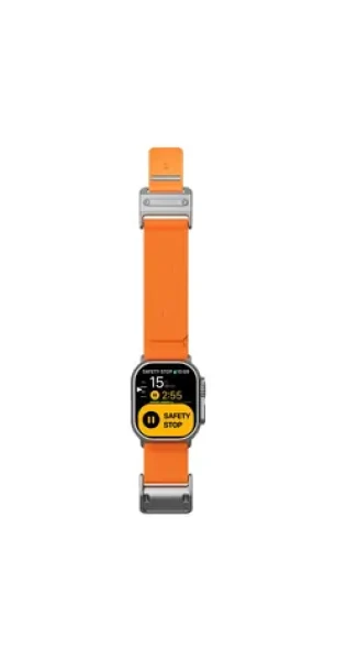 Aulumu A11 Mag Buckle Slim řemínek pro Apple Watch, stříbrná spona, oranžový pásek (6975941661143)