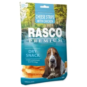 Rasco Premium proužky sýru obalené kuřecím masem 80g  (1704-17042)