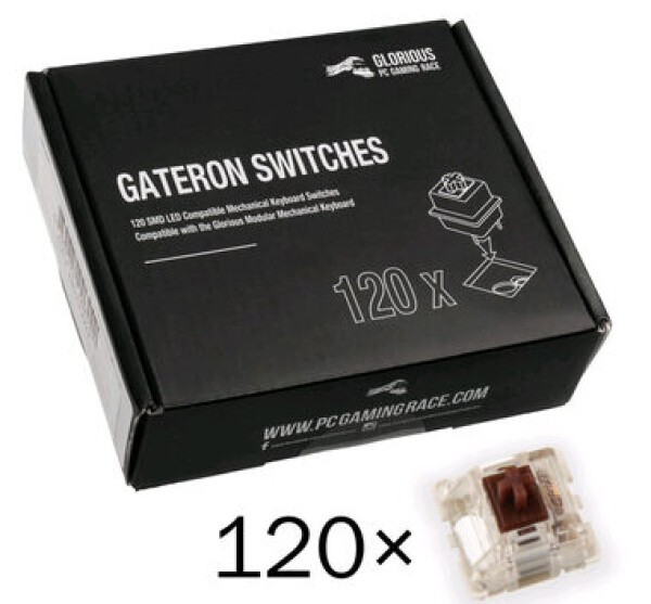 Glorious mechanické spínače Gateron Brown 120 ks hnědá (GAT-BROWN)