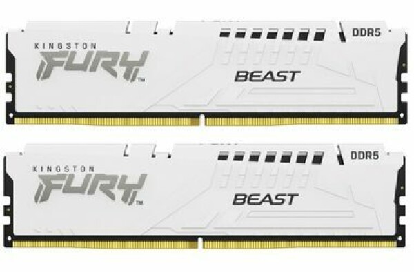 Kingston Fury Beast White 32GB (2x16GB) DDR5 6000MHz / CL40 / DIMM / On-Die ECC / XMP / 1.35V (KF560C40BWK2-32)