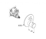 KLUDI - Balance Termostatická baterie pod omítku, pro 2 spotřebiče, matná černá/chrom 528108775