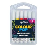 Spoko COLOUR POP sada 12 akrylových popisovačů 2-5 mm, plastový box