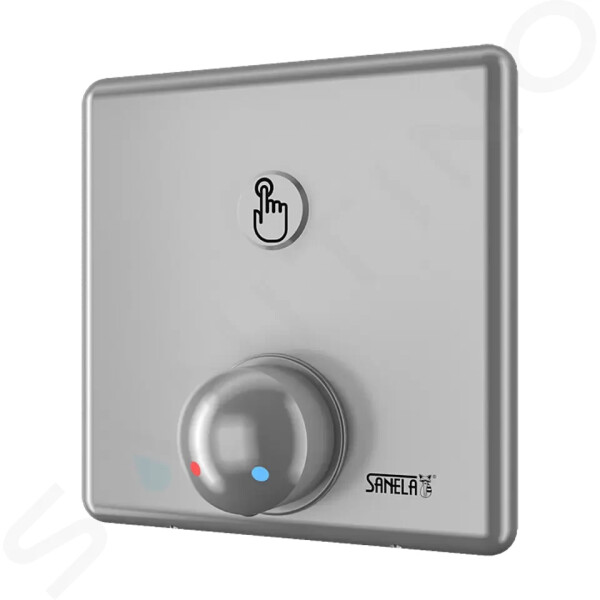 SANELA - Senzorové sprchy Ovládání sprch piezo tlačítkem se směšovací baterií pro teplou a studenou vodu pro bateriové napájení, chrom SLS 02PB