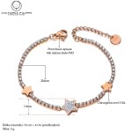 Ocelový náramek se zirkony Patricia Gold - hvězdy, Zlatá 16 cm + 4 cm (prodloužení)