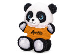 Plyšová panda sedící 17 cm v tričku s potiskem
