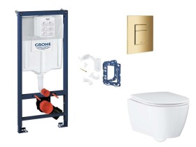 GROHE - Rapid SL Set předstěnové instalace, klozetu, sedátka SoftClose, tlačítka Skate Cosmopolitan a sady pro vhazování tablet, Cool Sunrise SANI11BB4163