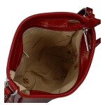 Luxusní dámská kožená crossbody kabelka Sylva, červená