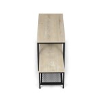 Botník 2 police, MDF dekor dub sonoma, kov - černý matný lak