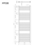 Mereo Otopný žebřík rovný 450x1330 mm, bílý, elektrický MT02E