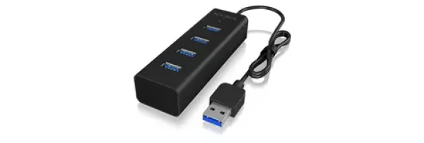 IcyBox IB-HUB1409-U3 USB Hub černá / 4x USB 3.0 / s připojením USB 3.0 AM (IB-HUB1409-U3)