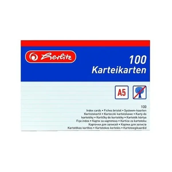 Herlitz Linkované kartičky A5 / 100 ks / bílá (1150507)