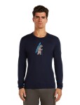 ICEBREAKER Mens Mer 200 Oasis LS Crewe Bear Tour, Midnight Navy velikost: S