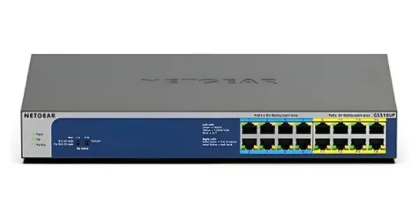Netgear GS516UP / Switch / 16x GE / PoE++ Ultra60 / rozpočet PoE 380 W / neřízený (GS516UP-100EUS)