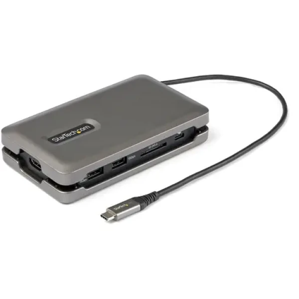 StarTech USB-C Multiport Adaptér šedá / USB-C hub / HDMI 4K 60Hz / LAN RJ-45 / 2x USB-A 3.2 Gen2 / čtečka karet (DKT31CSDHPD3)