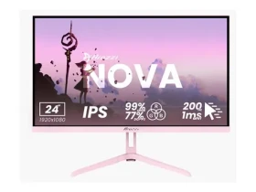 23,8" Arozzi Nova 24T1K200 růžová / Monitor / IPS / Full HD / 200Hz / 1ms / HDMI/DP (AZ-NO-24T1K200-PNK)