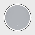 Erga Olivia, kulaté LED zrcadlo 60cm, černý kovový rám, 1380 lm, 6500K, přední osvětlení, ERG-V01-202-6060-BK