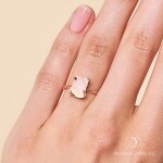 Royal Fashion prsten 14k zlato Vermeil GU-DR15849R-ROSEGOLD-ROSEQUARTZ Velikost: 7 (EU: 54-56)