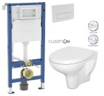 GEBERIT DuofixBasic s bílým tlačítkem DELTA51 + WC CERSANIT ARTECO CLEANON + SEDÁTKO 458.103.00.2 51BI AT1