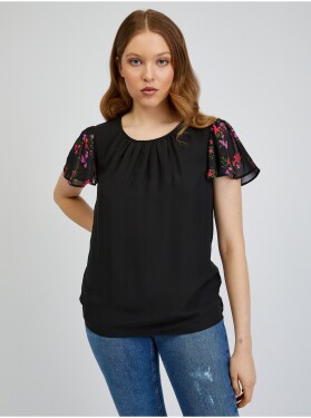 Orsay Černé dámské vzorované tričko dámské
