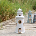 Chic Antique Svítící dekorace LED Lighthouse Cream, krémová barva, keramika