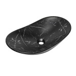 Umyvadlo na desku SAT Infinitio 61,5x36 cm černý matný mramor, bez přepadu SATINF61536MRBKM SATINF61536MRBKM