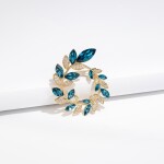 Brož Swarovski Elements Isabell - květina, Modrá