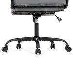 Křeslo kancelářské, šedá ekokůže, kovový kříž, kolečka na tvrdé podlahy