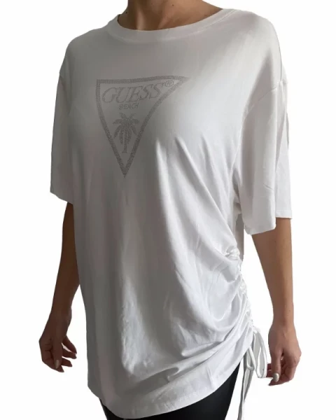 Dámské triko Guess E4GI00 bílé OVERSIZE