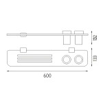 Nimco Kibo chrom police se sklenkami na kartáčky Ki X360-58DW-26 Ki X360-58DW-26